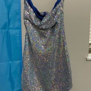 Strapless sequence dress